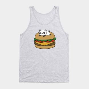 Cute Panda On A Burger T-Shirt Tank Top